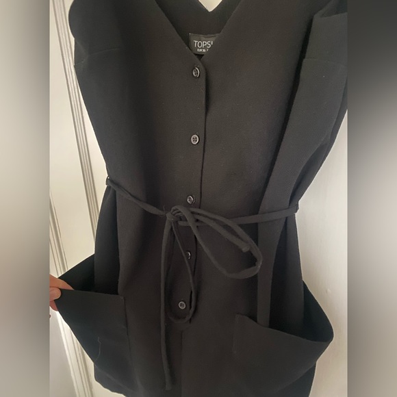Top shop black button up romper with tie belt - Picture 2 of 3